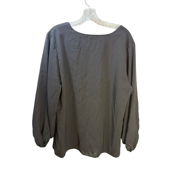 Qearal Womens Long Sleeve Blouse With Elastic Cuffs Black V-Neck Lightweight Siz - Picture 6 of 8